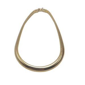 Vintage Egyptian Revival Gold-Tone Snake Chain Necklace 17 in